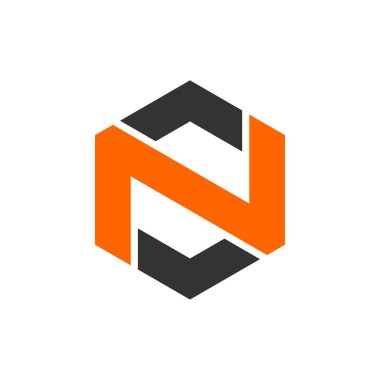 N harfi altıgen Logo şablonu