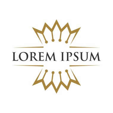 Altın Royal Crown Logo sınır şablonu