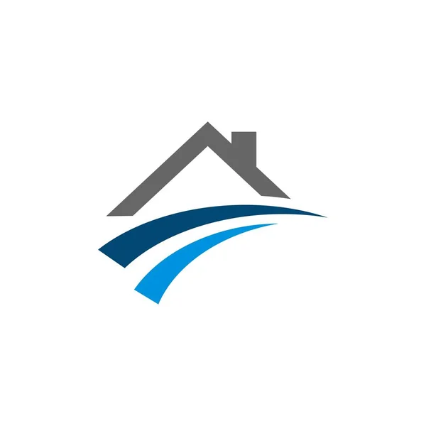 Home Swoosh Real Estate Logo Template — Stock Vector