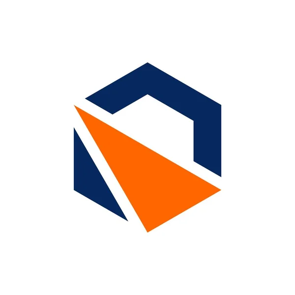 Icono Hexagonal Vector Logo Plantilla — Vector de stock