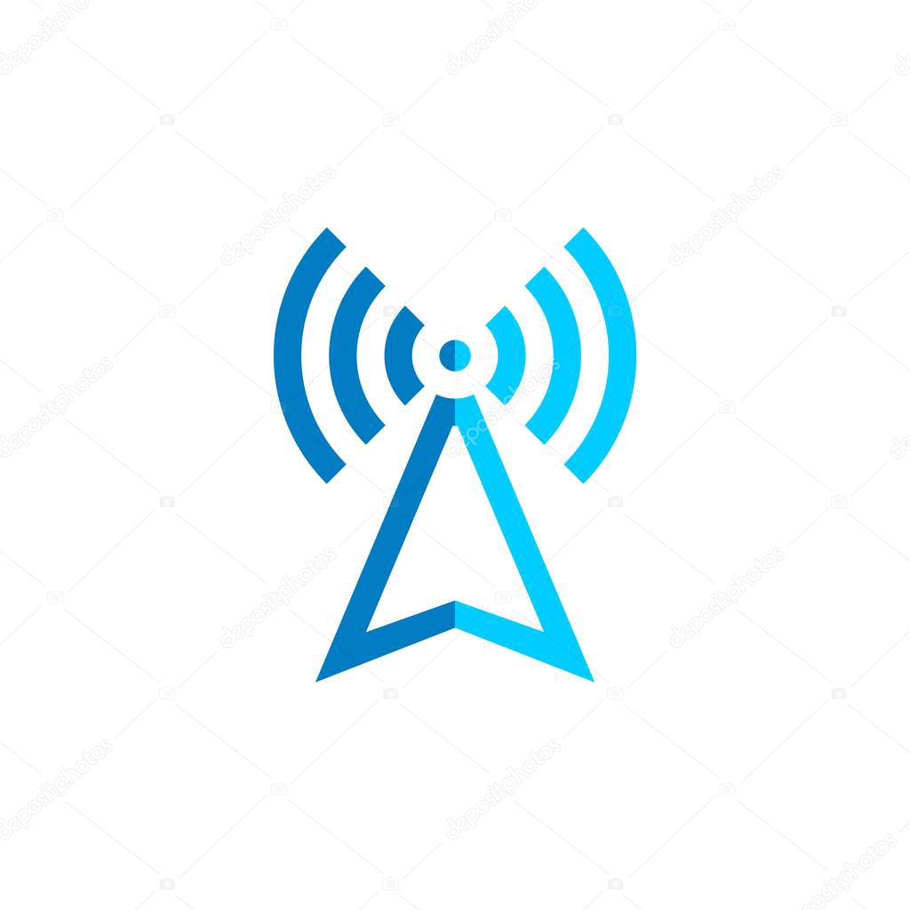 Signal Tower Icon Logo Template