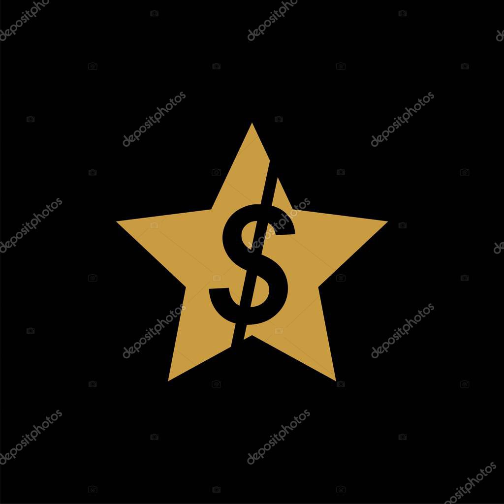 Dollar Sign Star Logo Template