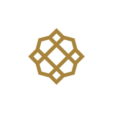 Soyut çiçek deseni Logo şablonu