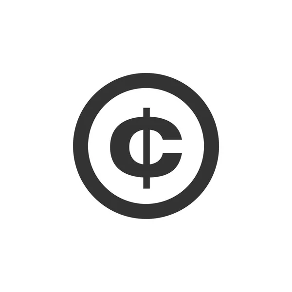 Plantilla Logotipo Signo Centavo — Vector de stock