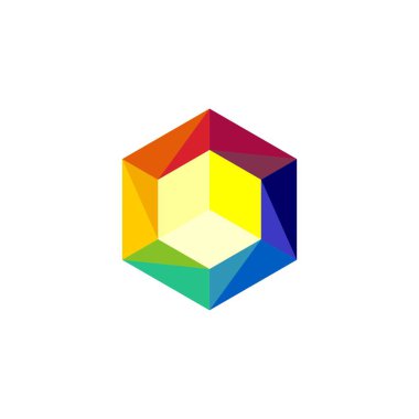 O mektup poligonal Logo şablonu