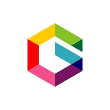 G harfi poligonal Logo şablonu