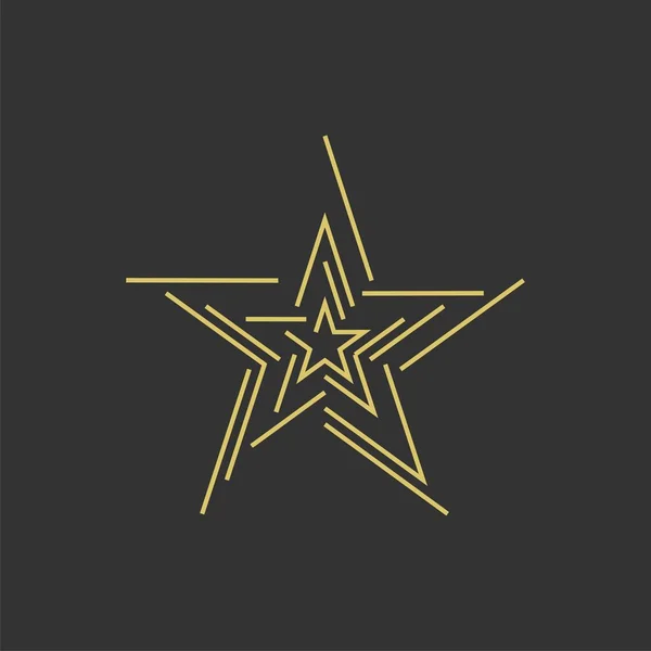 Modelo Logotipo Linha Gold Star — Vetor de Stock