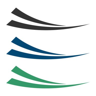 Set soyut Swoosh vektör Logo şablonu