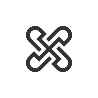 Soyut çapraz dekoratif Logo şablonu