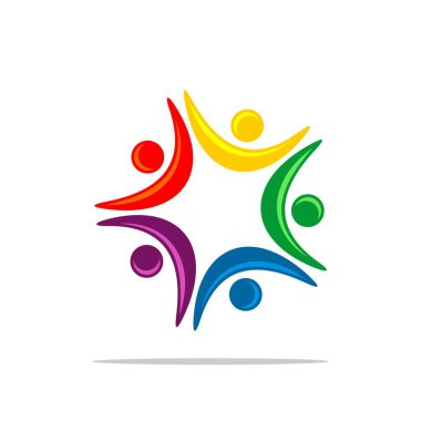 Ekip çalışması renkli yıldız Logo şablonu