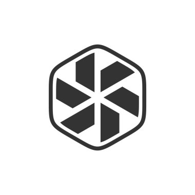 Altıgen pervane yıldız Logo şablonu