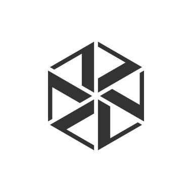 Altıgen pervane yıldız Logo şablonu