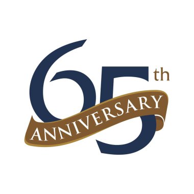 65 yıl yıldönümü vektör şablonu