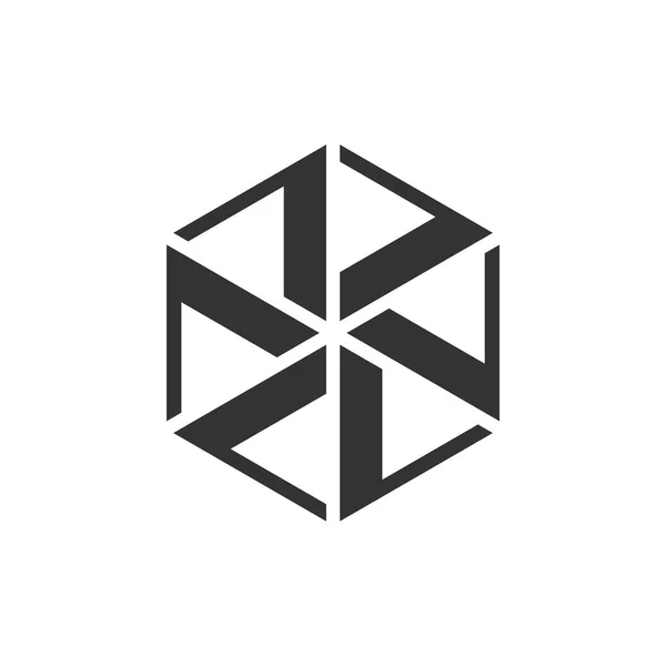 Zeshoek Propeller Star Logo Sjabloon — Stockvector