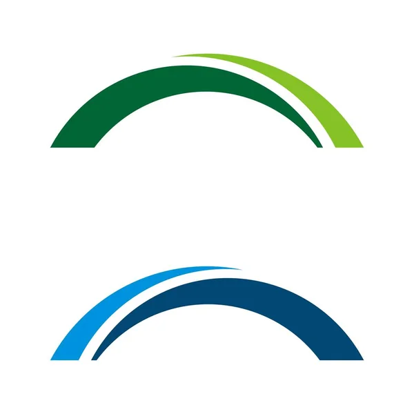 Plantilla Logotipo Swoosh Puente Conjunto — Vector de stock