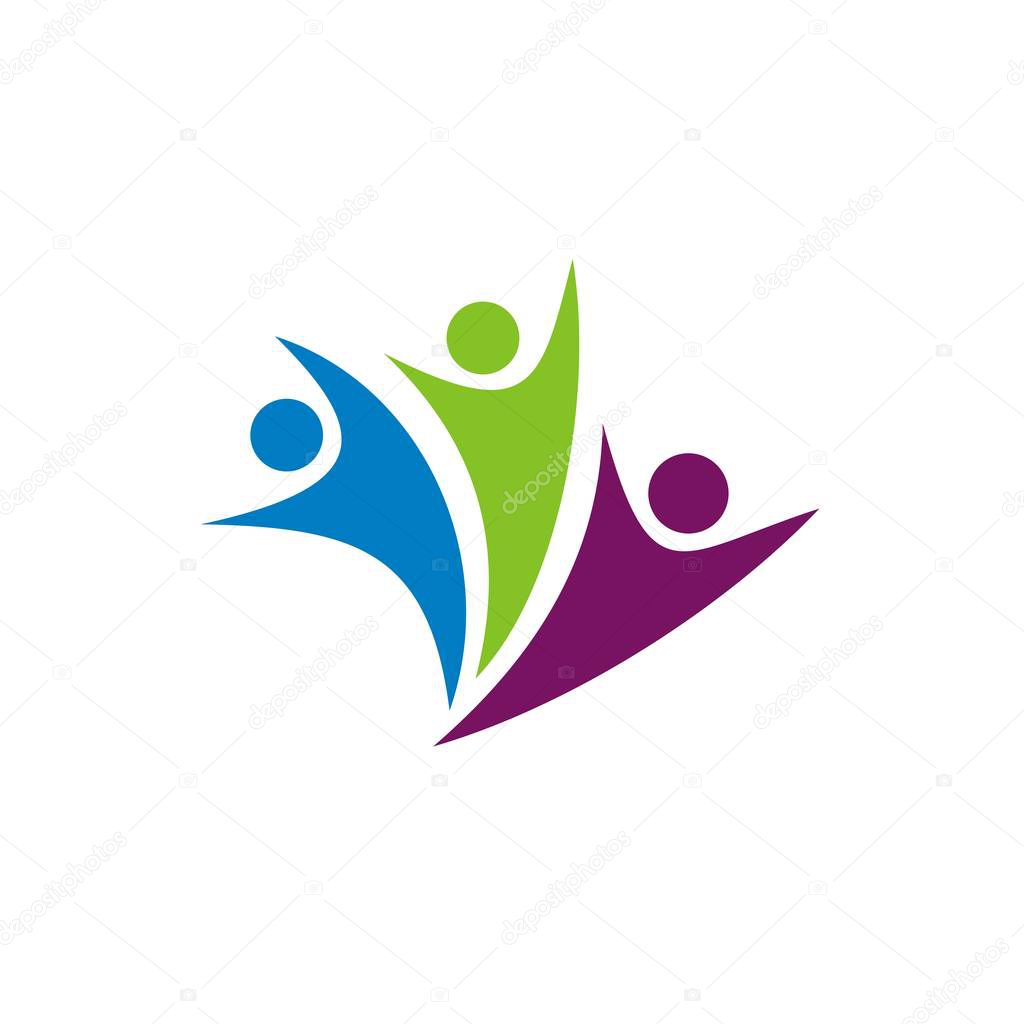 Teamwork Colorful Logo Template