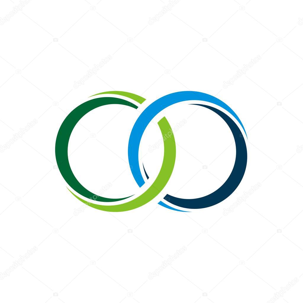 Two Rings Swoosh Logo Template