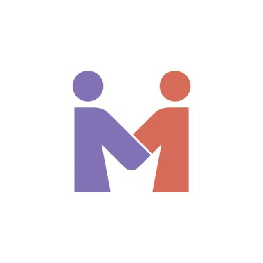 M harfi kaç adam mektup Logo şablonu