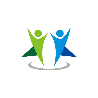 Ortaklık, dostluk, ilişki insan şekli Logo şablonu