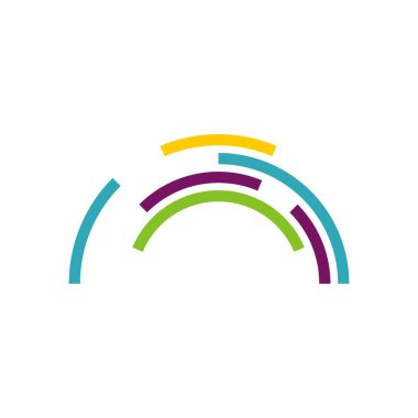 Renkli eğri çizgiler Logo şablonu