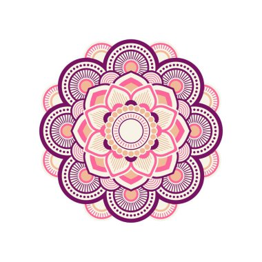 Mandala süs tasarım vektör Logo şablonu