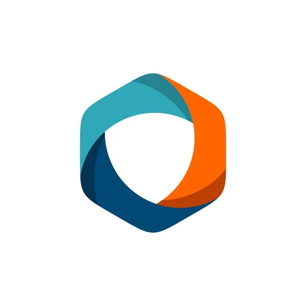 Modèle Logo Coloré Lentille Hexagonale — Image vectorielle
