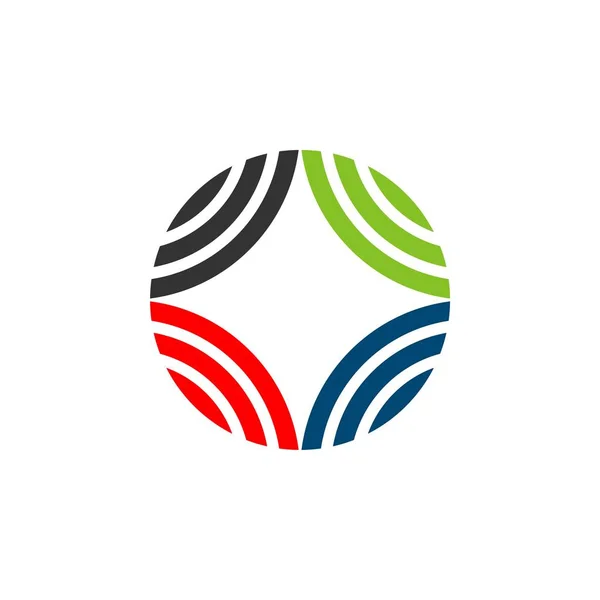 Plantilla Logotipo Línea Círculo Flores — Vector de stock