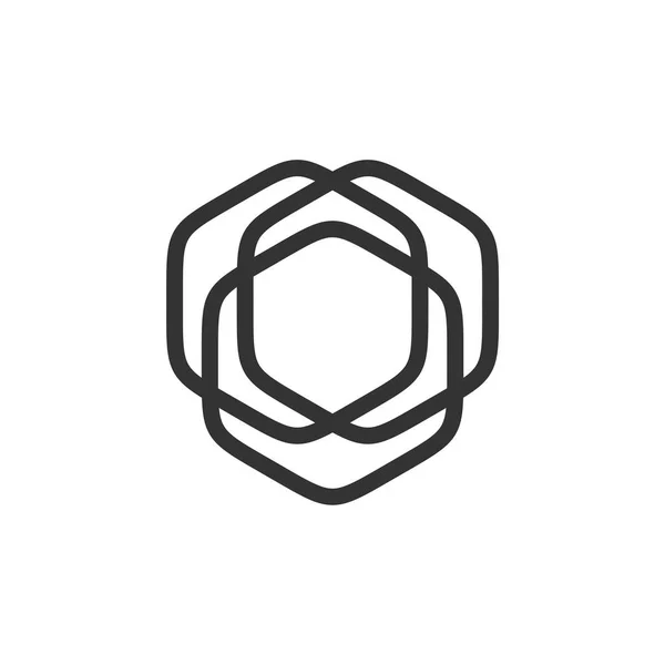 Sexkantiga Line Logotyp Mall — Stock vektor