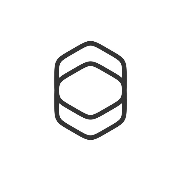 Plantilla Logotipo Línea Hexagonal — Vector de stock