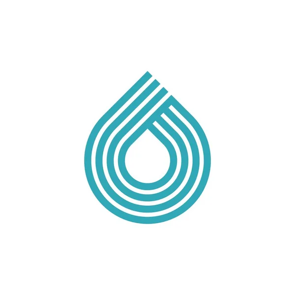 Plantilla Logotipo Líneas Adorno Agua Gota — Archivo Imágenes Vectoriales