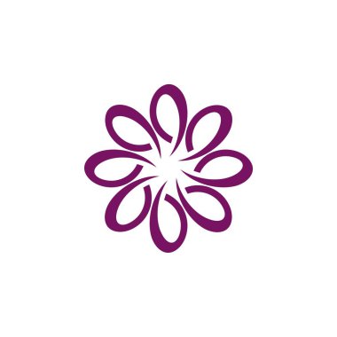 Renk vektör çiçek Logo şablonu