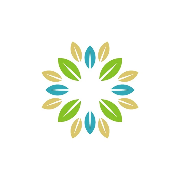 Color Vector Flower Logo Template — Stock Vector