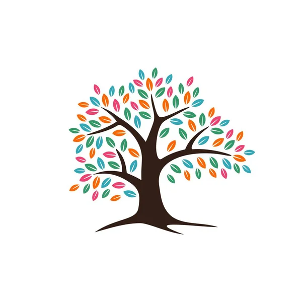 Yeşil Ağaç Yaprakları Logo Şablonu — Stok Vektör