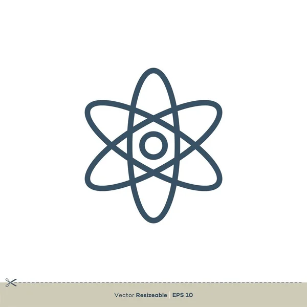 Chemie Atomu Molekuly Ikony Logo Šablona — Stockový vektor
