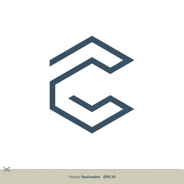 Brev Linjer Logotyp Mall — Stock vektor