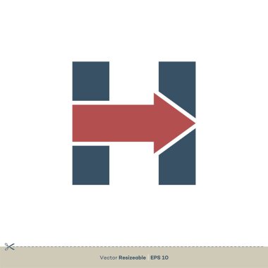 H harfi satırları Logo şablonu