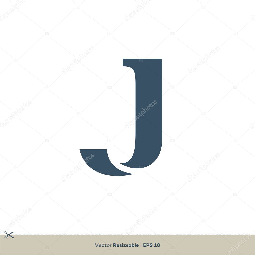 J Letter Lines Logo Template