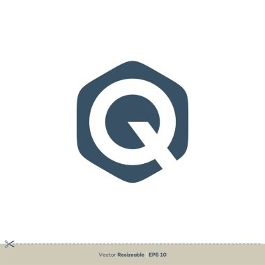 Q Harf Satırları Logo Şablonu