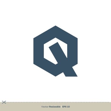 Q Harf Satırları Logo Şablonu