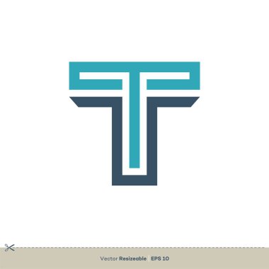 T Harfi Satırları Logo Şablonu