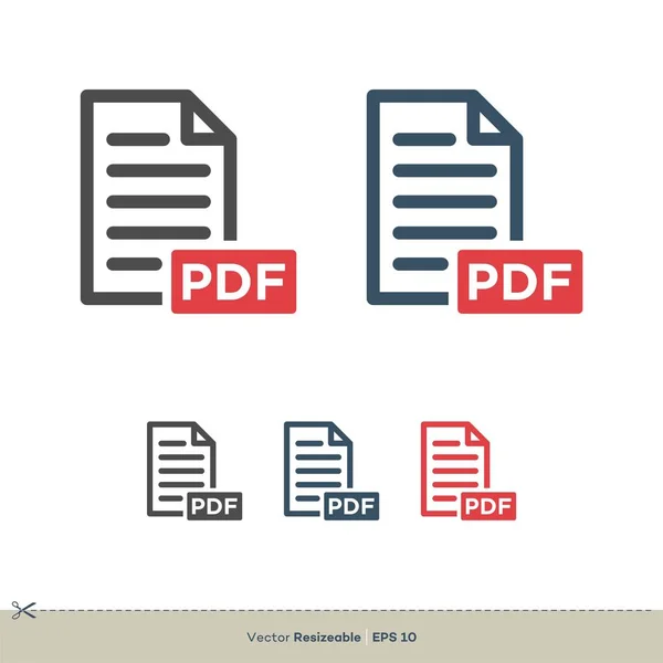 Pdfファイルアイコンセットのベクトルイラスト — ストックベクタ