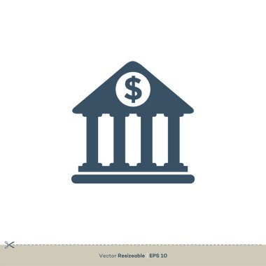 Banka simgesinin vektör illüstrasyonu