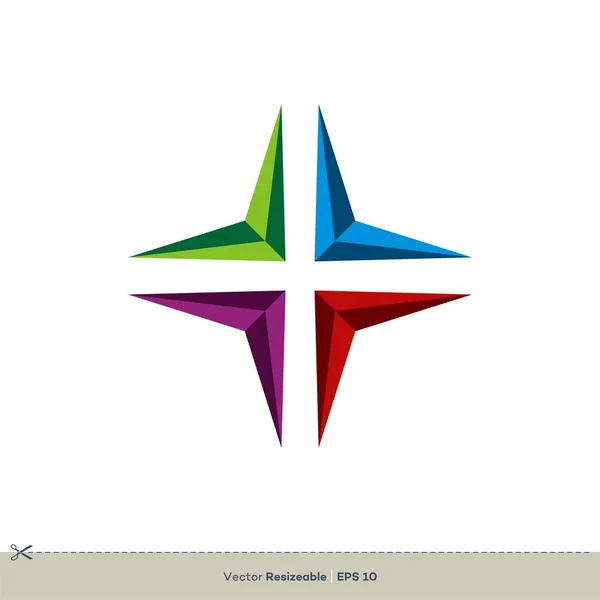Барвистий Star Logo Шаблон Векторний Дизайн — стоковий вектор
