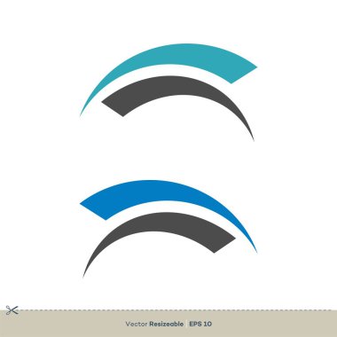 Soyut Dalga Süs Logo Şablonu