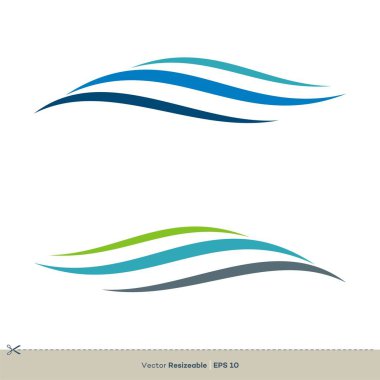 Soyut Dalga Süs Logo Şablonu