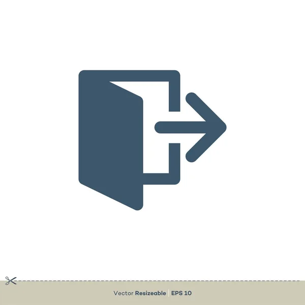 Salida Simple Icono Vectorial Aislado Sobre Fondo Blanco — Archivo Imágenes Vectoriales