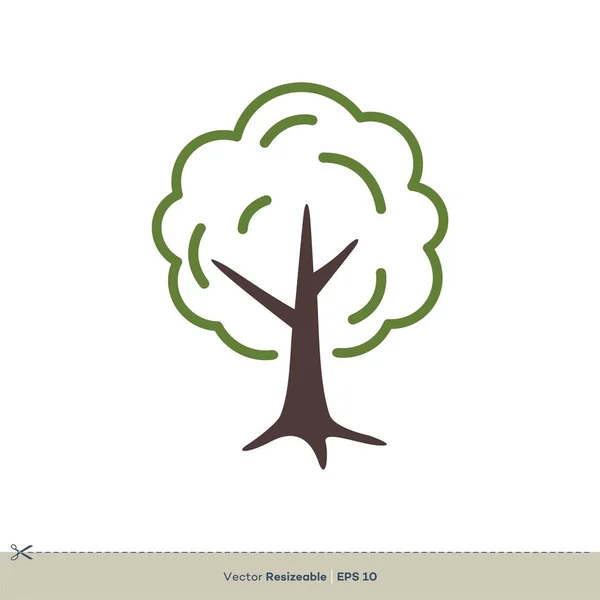 Beyaz Arka Plan Üzerinde Yalıtılmış Ağaç Eko Basit Vektör Simgesi — Stok Vektör