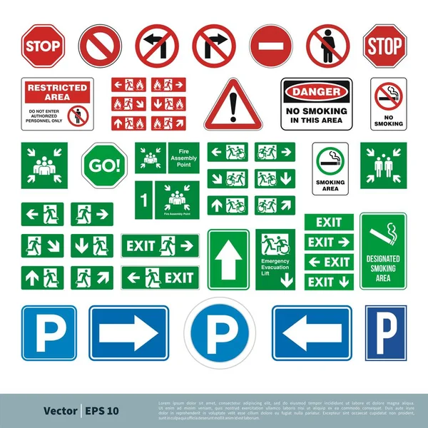 Panneaux Signalisation Icône Vectorielle Simple Isolé Sur Fond Blanc — Image vectorielle