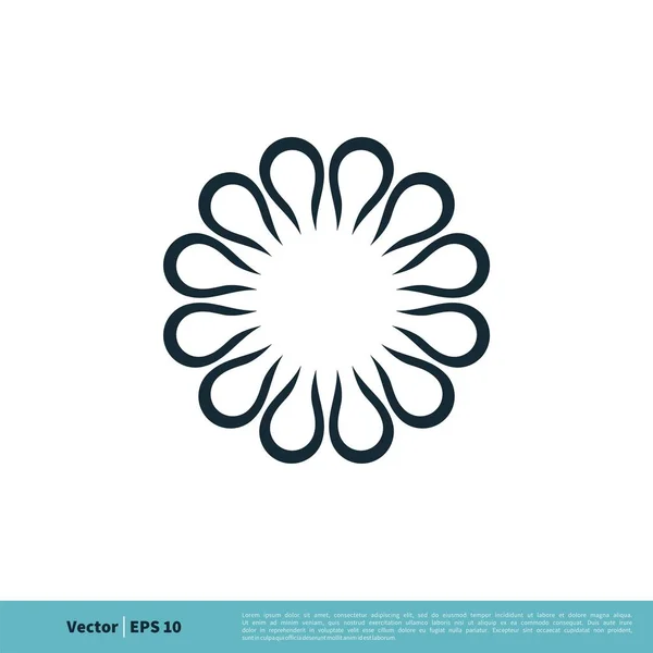 Abstrakte Blume Zierzeichen Logo Vorlage — Stockvektor