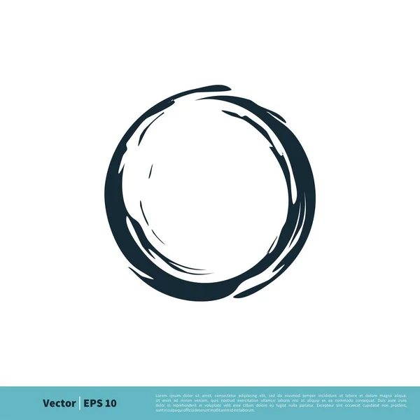Circle Simple Vector Icon Isolated White Background — Stock Vector